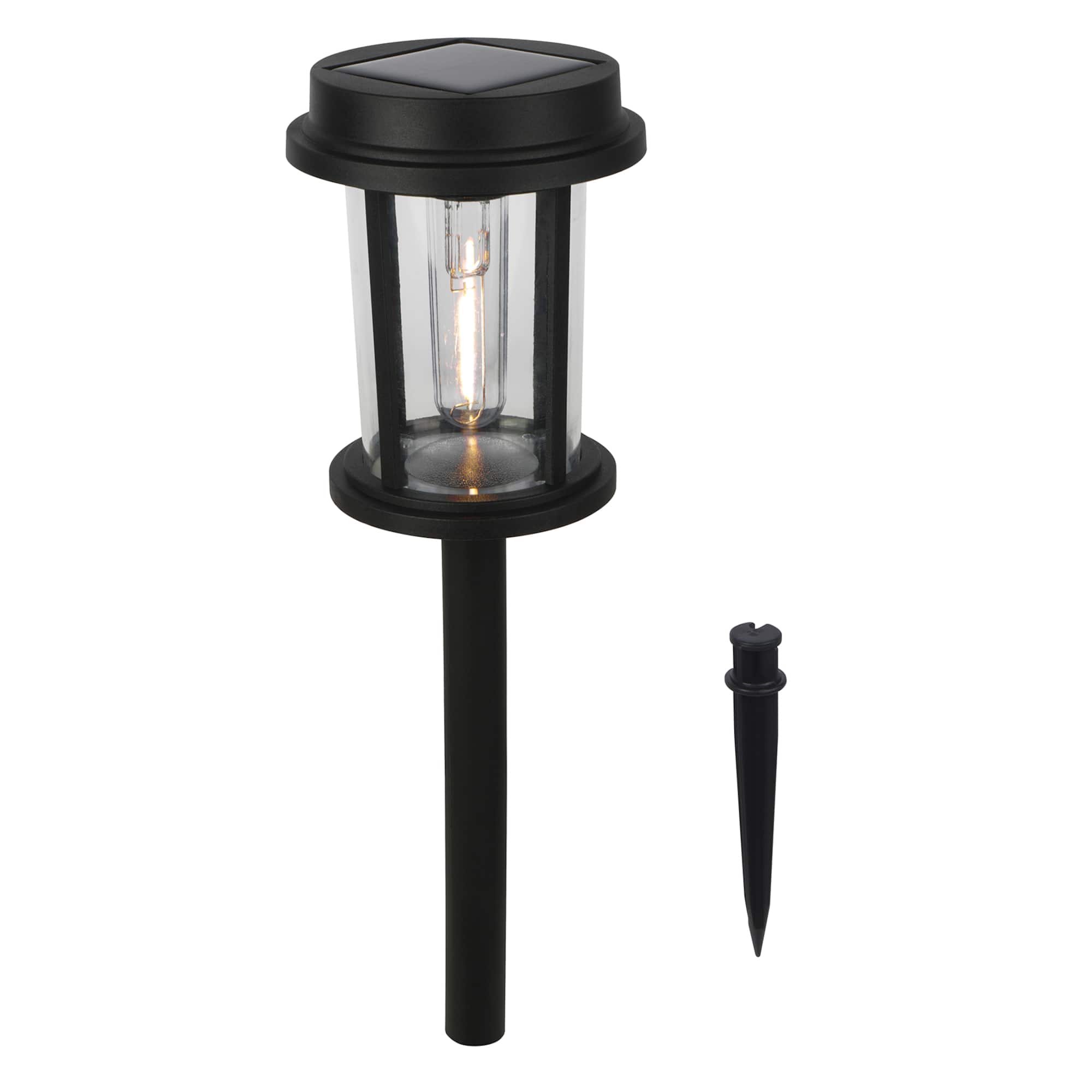 17.25" Black Cylinder Solar Pathway Light by Ashland®